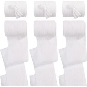 6 Rolls Sage Green Chiffon Crinkle Ribbon,18 Yard x3 Inch Fabric Silk RibbonHandmade Chiffon Ribbon for Gifts Wrapping Wedding Invitations Bridal Bouquets Decor