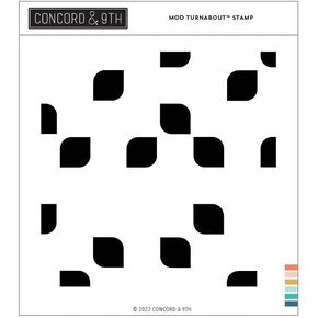 Concord & 9th Mod Turnabout™ Stamp Set - 1 Clear Turnabout™ Stamp on 6"x6" Sheet for Cardmaking- Background for Birthday Card-Thank You Card- Holiday Card- DIY Papercrafting