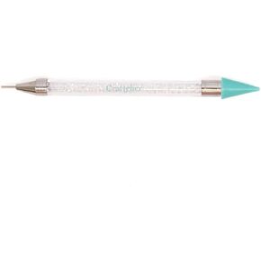 Craftelier - Wax Pen for Attaching Embellishments, Glitter or Sequins to Scrapbooking and Craft Projects | Wax and Stainless Steel Metal Tip | Transparent and Turquoise Colours