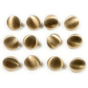 12 Matte Gold Buttons ' for, Blouses, Shirts Etc. (12 Buttons 1/2'' 13mm) Satin Nugget Gold