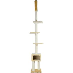 Trixie Santander Floor to Catiling Cat Tower ، 96 "-108" ارتفاع SISAL CAT SCRECKER ، CAT CONTO ، منصات
