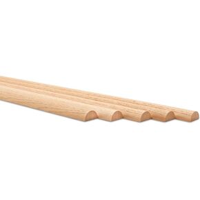 تقسيم قضبان Dowel Dowel 1/2 بوصة × 36 بوصة ، حزمة من 25 مصبوب مزدحمة غير مكتملة لجدار ميزة DIY و Dowel ، بواسطة نقار الخشب