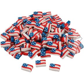 USA Flag Erasers - 144 Pc Patriotic Stationary