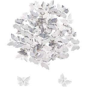 UniCraftale حوالي 100pcs الفراشة سحر الفولاذ المقاوم للصدأ السحر المعدني 1 مم معلقات فراشة ثقب صغير لصنع المجوهرات صنع DIY