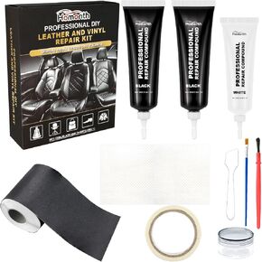 zxbaers Black Leather Repair Kit with Leather Repair Patch Tape, 3 x 60 Inches Self Adhesive Leather Repair Kit, Vinyl Leather Repair Kit for Office Chairs, Couch, Sofa, Luggage