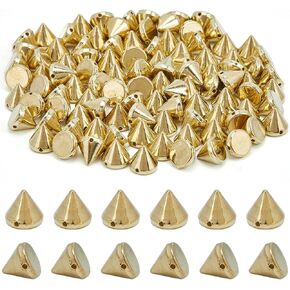 GorgeCraft 440pcs ارتفاع المسامير من مسامير الصبخ الصغير ABS ABS البلاستيك الذهب مخروطات مخروطات الظهر مسطحة الشرير تزيين المخروطات المخروطات للخرز لقطعة قماش جلدية حزام أحذية ديي مجوهرات صنع المجوهرات