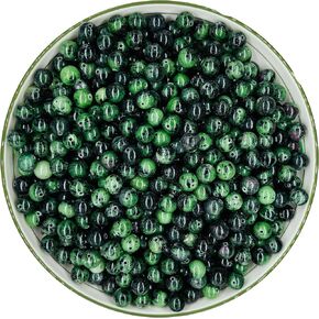4MM 100pcs حبات الكوارتز الطبيعية الواضحة ، ووضوح عالي الوضوح الأحجار الكريمة الخام لصنع المجوهرات ، حرفة DIY ، حبات كبيرة بلورية روحية مع الحبل المرن (الكوارتز الصافي ، 4 مم 100 مساءً)