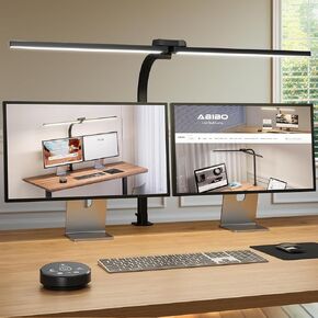 مصباح مكتب Abibo LED للمكتب المنزلي ، مصباح مكتب مكتب 24W ، 31 ″ ضوء المشبك الطويل القابل للذات مع 3 وضع ملون ووضع السطوع ، 360 ° goseneck وبعد ، مصباح مكتب مراقبة العين للرسوم | Workbench
