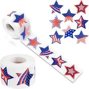 1000PCS 1.5 Inch Red White and Blue Star Stickers, Small Patriotic American Flag Sticker for Envelope Card Gifts, USA Patriotic Star/Self-Adhesive Stars Decorative-Paste, Label American Flag Stickers