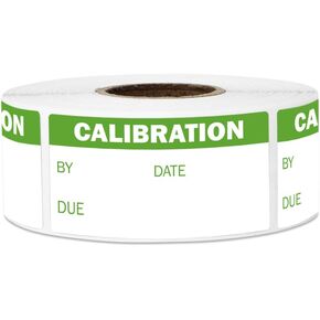 Calibration Stickers - 2 x 1 Inch Mini Label - Write On Adhesive for NIST & ISO-9000 Calibration Inspection Quality Control Mini Label Stickers - 300 Count/Roll