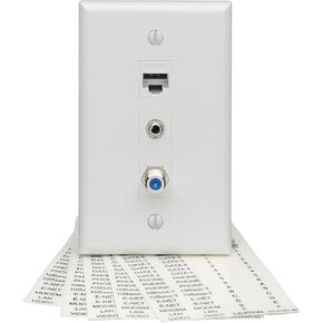 Leviton 41080-LEB Jack Identification Labels with Black Ink and 10 Sheets