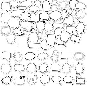ملصقات ورق مربع الحوار الأبيض ، Oiiki 225pcs ملصقات صناديق نقاش صغيرة للكتابة عليها ، ملصقات مربعات الحوار ذاتية الفكر لخلاصات ، الملاحظات ، المخططين ، الألبان