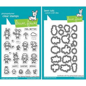 Lawn Fawn - Tiny Spring Friends - Stamps Set & Dies Set - 2 Item Bundle