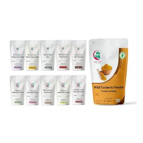 هدية Yogi - الاحتفال بالصحة Multi Pack | حزمة من 10 طين + مسحوق الكركم البري للحزمة