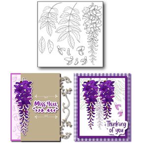 DIY Flowers Leaves Beautiful Flowers Floral Wisteria Clear Stamps for Card Making Decoration and DIY Scrapbooking Tools