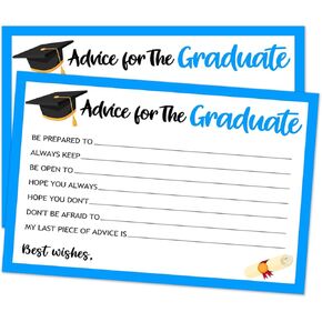 Yangmics Direct Perfect Graduation Party Supplies, 30PCS Personalized Cards for High School & College Celebrations (Blue)
