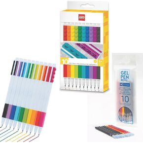 IQ LEGO Stationery 10 Pack Gel Pens with Gel Pen Refills Bundle