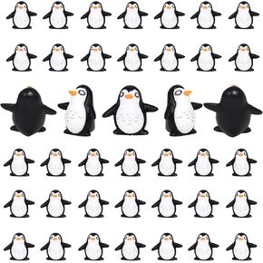 40 PCS Miniature Penguin التماثيل Mini Penguins راتنجات البطريق للكيك Topper Micro Micro Decord Supplies School Project Projec