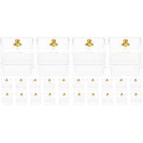 Logofun 24pcs Dollhouse Candy Display Box Miniature Clear Caldy Displaning Box 1: 12 Scale Mini Treat Organizer مع أغطية لتزيين الدمية - 2.5 * 2.5 * 2cm