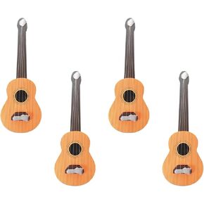 4 Pcs Miniature Wooden Instrument Wooden Miniature Guitar Miniature Guitar Model Decor 1:12 for Birthday Gifts Mini House Accessories Model Home Decoration