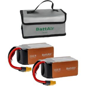 ISDT Battair RC بطارية 1300mAh 6S 85C لسيارة RC ، بطارية Lipo الذكية مع موصل XT60 ، بطارية RC ذكية ل FPV Drone Quadcopter مع مقاومة للانفجار مقاوم للحقيبة واقي بطارية BAST