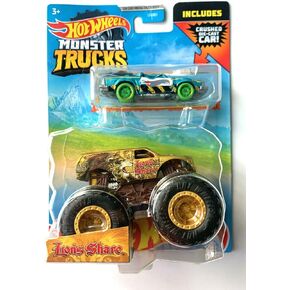 DieCast Hot Wheels Monster Trucks Lion's Share, 1:64 Scale Truck with car