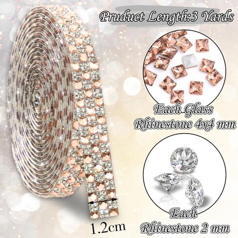 FULZTEY Glitter Crystal Rhinestone Ribbon,Black Glass Gems Rhinestone Tape for DIY Crafts,1.2 CM Wide Crystal Trim Self Adhesive Sticker,3 Yards Diamond Ribbon for DIY Car Wedding Party Decorations in Kuwait