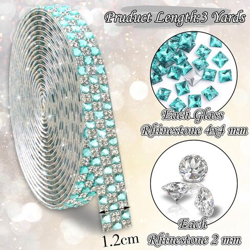 FULZTEY Glitter Crystal Rhinestone Ribbon,Black Glass Gems Rhinestone Tape for DIY Crafts,1.2 CM Wide Crystal Trim Self Adhesive Sticker,3 Yards Diamond Ribbon for DIY Car Wedding Party Decorations in Kuwait