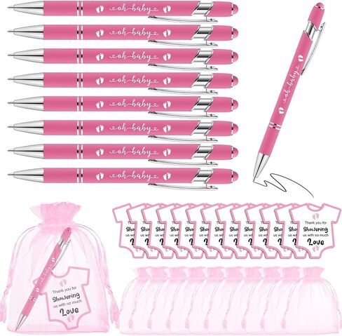 Colarr 36 Set Baby Shower Favors Baby Shower Ballpoint Pen with Baby Shower Cards and Organza Bag Stylus Ballpoint Pens for Guests Gift Baby Shower Gender Reveal Party(Blue) in Saudi Arabia