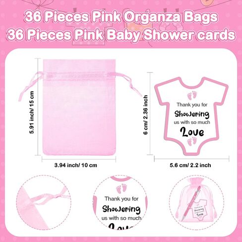 Colarr 36 Set Baby Shower Favors Baby Shower Ballpoint Pen with Baby Shower Cards and Organza Bag Stylus Ballpoint Pens for Guests Gift Baby Shower Gender Reveal Party(Blue) in Saudi Arabia