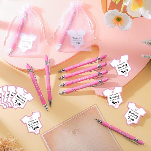 Colarr 36 Set Baby Shower Favors Baby Shower Ballpoint Pen with Baby Shower Cards and Organza Bag Stylus Ballpoint Pens for Guests Gift Baby Shower Gender Reveal Party(Blue) in Saudi Arabia