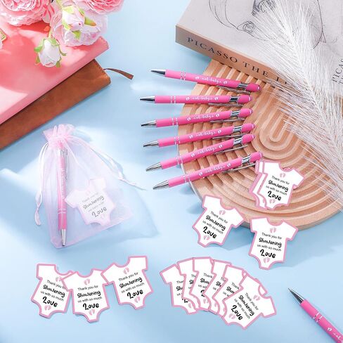 Colarr 36 Set Baby Shower Favors Baby Shower Ballpoint Pen with Baby Shower Cards and Organza Bag Stylus Ballpoint Pens for Guests Gift Baby Shower Gender Reveal Party(Blue) in Saudi Arabia