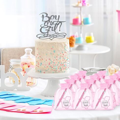 Colarr 36 Set Baby Shower Favors Baby Shower Ballpoint Pen with Baby Shower Cards and Organza Bag Stylus Ballpoint Pens for Guests Gift Baby Shower Gender Reveal Party(Blue) in Saudi Arabia