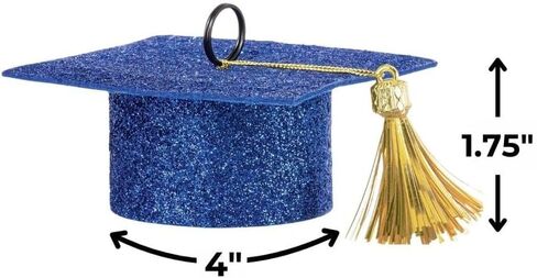 Felt Grad Cap Balloon Weight - 1.75"H x 4" W | 1 Pc., Blue in Saudi Arabia