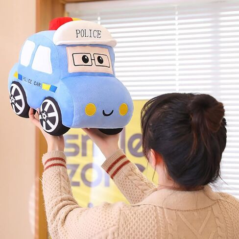سيارة الشرطة الناعمة ذات الأبقار المحشوة لعبة Super Cute Blue Squad Squad Plushie هدايا ممتازة للأطفال أو حفلة عيد ميلاد 11 بوصة (سيارة الشرطة) in Kuwait