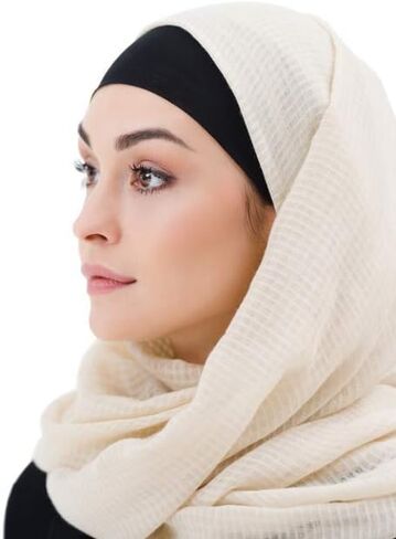 TheHijabStore.com قبعة نسائية قابلة للتمدد تحت الوشاح، غطاء رأس مريح من الجيرسيه - قبعة أنبوبية تفتح على طرفين in Kuwait