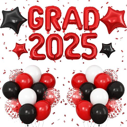 Graduation Decorations 2025 Blue Silver, GRAD 2025 Foil Balloon Banner with Royal Blue Silver Confetti Balloons, Star Balloons Pennant Flag Bunting for Class of 2025 Graduation Theme Party Supplies in Saudi Arabia
