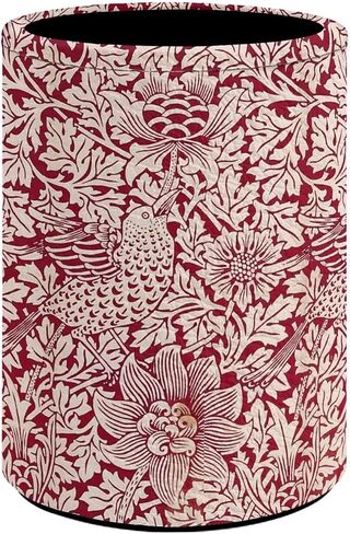 William Morris Flower Print Pen Holder Pencil Cup Container PU Leather Desk Organizer Stand Decor Makeup Brush Scissor Holder Decoration Office Desk Home Office Supplies Accessories in Kuwait