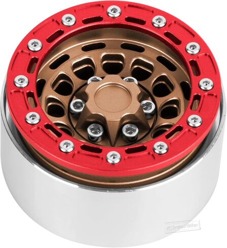 RC 1.9 Beadlock Aluminum Deep-Dish Wheels w/Adjustable Offset for 1/10 RC Crawler SCX10 TRX4 TRX6 VS4-10 Gen8 7 MST CFX D90,Alloy 1.9 RC Beadlock Wheels 1.9 RC Rims,Silver w/Red in Saudi Arabia