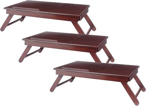 Winsome Anderson, Flip Top with Drawer, Foldable Legs Lap Desk, Teak, 25.37x13.78x8.06 in Kuwait
