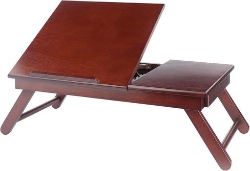 Winsome Anderson, Flip Top with Drawer, Foldable Legs Lap Desk, Teak, 25.37x13.78x8.06 in Kuwait