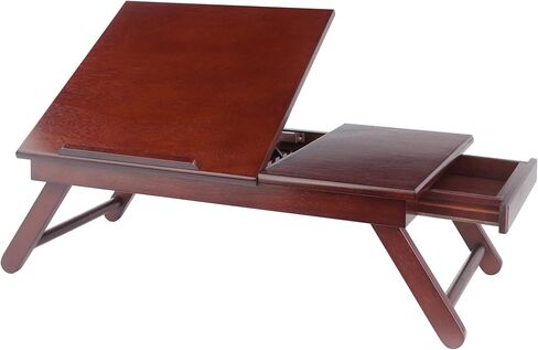 Winsome Anderson, Flip Top with Drawer, Foldable Legs Lap Desk, Teak, 25.37x13.78x8.06 in Kuwait
