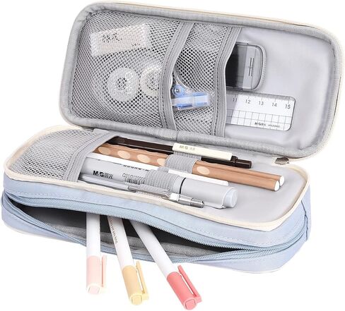 منظم علبة قلم رصاص صغير مع سستة ， حقيبة قلم رصاص خفيفة جمالية ، حقيبة قلم رصاص خضراء للرجال والنساء in Kuwait