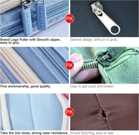 منظم علبة قلم رصاص صغير مع سستة ， حقيبة قلم رصاص خفيفة جمالية ، حقيبة قلم رصاص خضراء للرجال والنساء in Kuwait