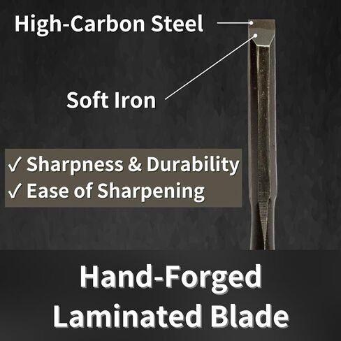Japanese Chisel 24mm 1" Oire Nomi, Professional Wood Chisel for Woodworking, Japanese Red Oak Handle, Made in JAPAN in Saudi Arabia