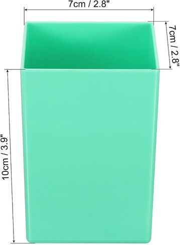 PATIKIL Pencil Holder, 2 Pack Plastic Pen Makeup Brush Holder Cup Storage Square Desktop Organizer Stationery Caddy for Home Office, Yellow in Saudi Arabia
