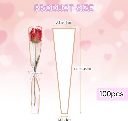 100pcs أحكام زهرة مفردة تغليف أكياس أسود واحد من زهور زهور الورد باقة التعبئة والتغليف الأكياس الحافة الذهبية الأكمام الزهرة لترتيب الأزهار إمدادات الزفاف عيد الحب in Kuwait