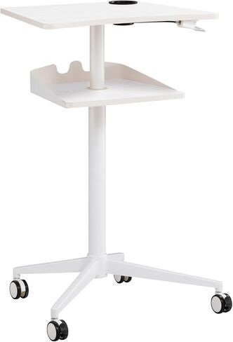 Safco Products 1944NA VUM Pneumatic Height-Adjustable Stand-Up Mobile Laptop Computer Workstation, Mobile Computer Cart, 22.875" D x 30.75" W x 48.25" H in Kuwait