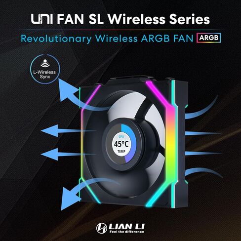 Lian Li UNI Fan SL-Wireless 120-Triple Pack (Reverse Blade) ARGB Fan with Wireless Connector, Daisy-Chain Design, Customizable Lighting Effects, Low-Noise - White (12RSL1W3W) in Saudi Arabia