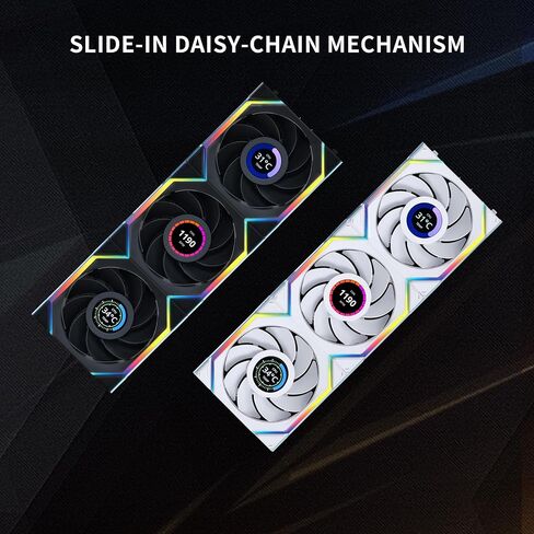 Lian Li UNI Fan SL-Wireless 120-Triple Pack (Reverse Blade) ARGB Fan with Wireless Connector, Daisy-Chain Design, Customizable Lighting Effects, Low-Noise - White (12RSL1W3W) in Saudi Arabia
